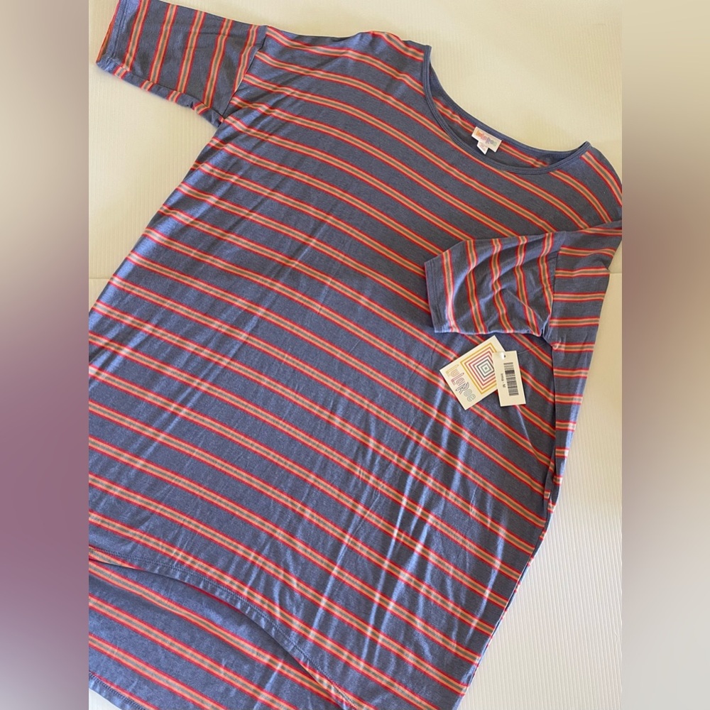 LuLaRoe Multicolor Striped Soft Irma Top
